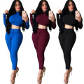 C6258 Womens regular pants two piece outfits pullover sexy sets woman clothes